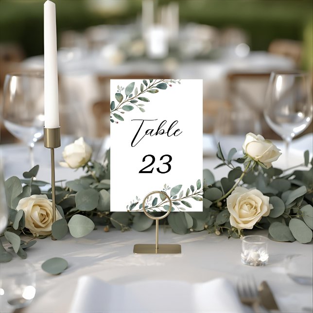 Numeração De Mesa Números de Tabela Casada Eucalyptus Greenery (Criador carregado)