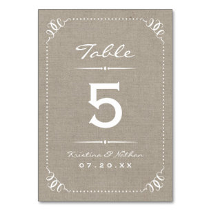 Numeração De Mesa Números de Tabela Chic Rustic Burlap