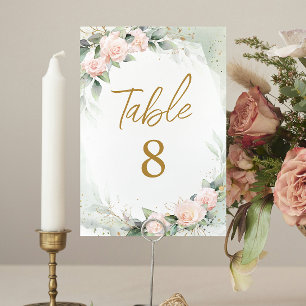 Numeração De Mesa Números de Tabela Comunitária das Flores Rosa Mole