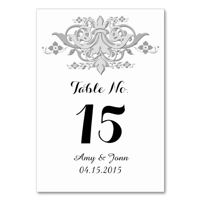 Numeração De Mesa Números de tabela da casamento tema damasco de cin (Frente)