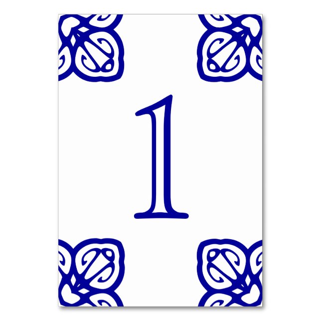 Numeração De Mesa Números de tabela de Azulejos em espanhol (Frente)