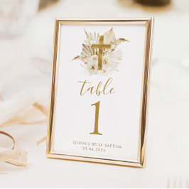 Numeração De Mesa Números De Tabela De Batismo Floral Neutro De Boho