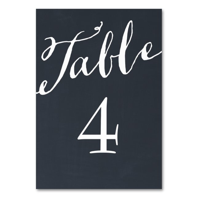Numeração De Mesa Números de Tabela de Caligrafia Chalkboard (Frente)