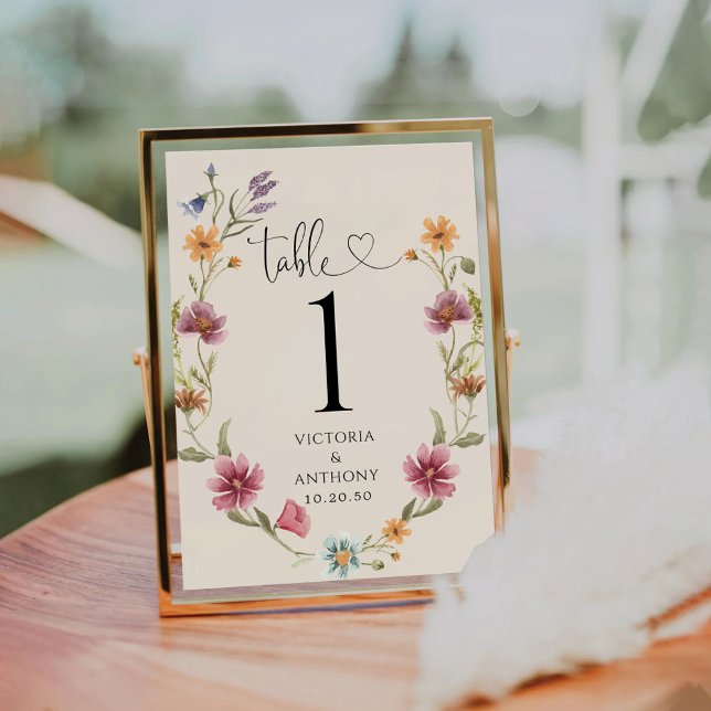 Numeração De Mesa Números de Tabela de Casamento Boho Wildflower (Criador carregado)