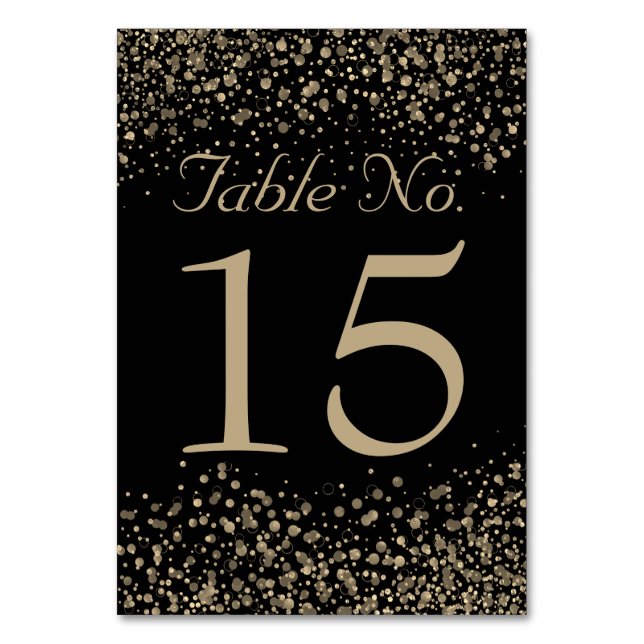 Numeração De Mesa Números de Tabela de Casamento | Champanhe Dourado (Frente)