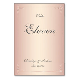 Numeração De Mesa Números de Tabela de Casamento de Blush Elegante