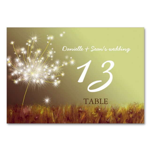 Numeração De Mesa Números de Tabela de Casamento de Dandelion Boho d (Frente)