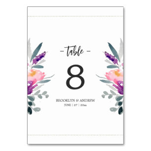 Numeração De Mesa Números de Tabela de Casamento de Flores de Água