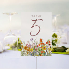 Numeração De Mesa Números de Tabela de Casamento de Flores Selvagens