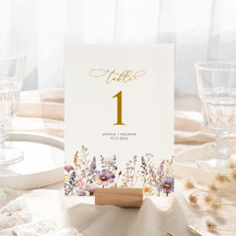 Numeração De Mesa Números de Tabela de Casamento de Flores Selvagens