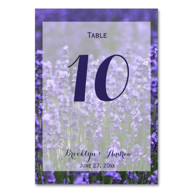 Numeração De Mesa Números de Tabela de Casamento de Lavanda Roxo Per (Frente)
