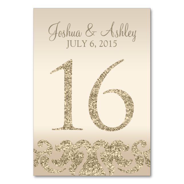 Numeração De Mesa Números De Tabela De Casamento De Olhar Para A Gli (Frente)