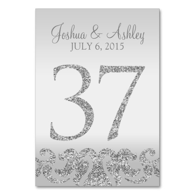 Numeração De Mesa Números De Tabela De Casamento De Olho De Prata-37 (Frente)