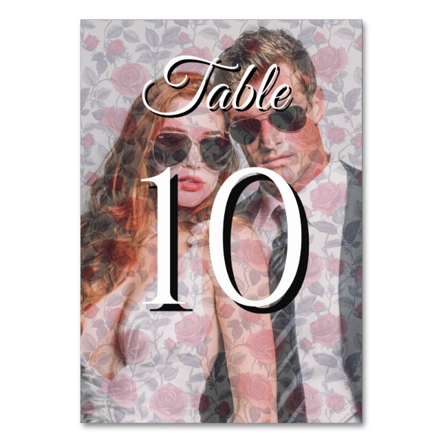 Numeração De Mesa Números de Tabela de Casamento de Rosa Bonito (Frente)