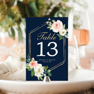 Numeração De Mesa Números de Tabela de Casamento Dourado Azul-marin
