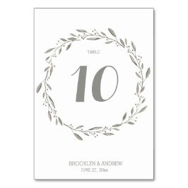 Numeração De Mesa Números de Tabela de Casamento Elegante Cinza Flor