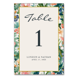 Numeração De Mesa Números De Tabela De Casamento Flamental Botânico