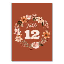 Números de Tabela de Casamento Floral Boho Waterco