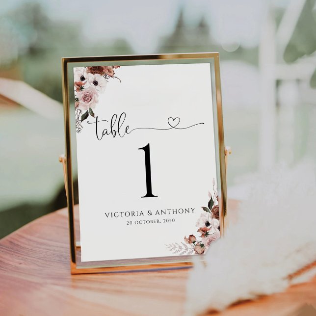 Numeração De Mesa Números de Tabela de Casamento Floral de Seda (Criador carregado)
