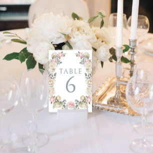 Numeração De Mesa Números de Tabela de Casamento Floral Elegante Dus