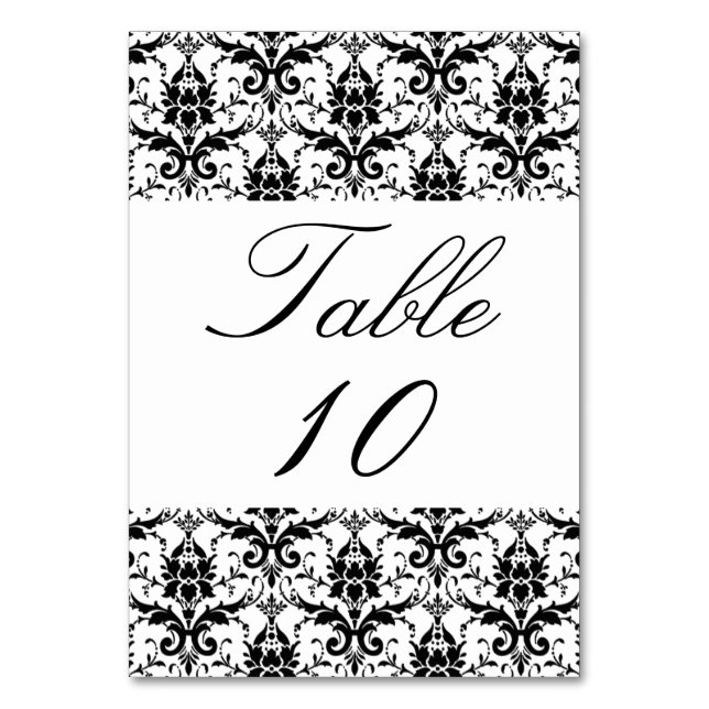 Numeração De Mesa Números de Tabela de Casamento Legant Black White  (Frente)