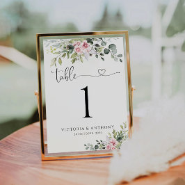 Numeração De Mesa Números de Tabela de Casamento Rosa-Rosa-Esbranqui