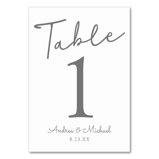 Numeração De Mesa Números de Tabela de Casamento | Script de assinat (Frente)