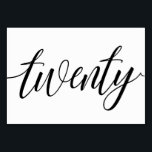 Numeração De Mesa Números de Tabela de Casamento - Tipografia de Lux<br><div class="desc">Tabela de Caligrafia Luxe Número 20 (Preto): Esta elegante placa de número da tabela de caligrafia é definida em preto rico, mas você pode mudá-la para qualquer cor que quiser apenas mudando sua cor de fundo!. **HOW TO CHANGE THE DESIGN COLOR** 1) Clique no botão "Personalizar". 2) Clique no link...</div>