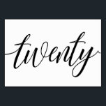 Numeração De Mesa Números de Tabela de Casamento - Tipografia de Lux<br><div class="desc">Tabela de Caligrafia Luxe Número 20 (Preto): Esta elegante placa de número da tabela de caligrafia é definida em preto rico, mas você pode mudá-la para qualquer cor que quiser apenas mudando sua cor de fundo!. **HOW TO CHANGE THE DESIGN COLOR** 1) Clique no botão "Personalizar". 2) Clique no link...</div>