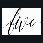 Numeração De Mesa Números de Tabela de Casamento - Tipografia de Lux<br><div class="desc">Tabela Número 5: Esta placa de número da tabela paisagem da caligrafia elegante luxuosa é definida em preto rico, mas você pode alterá-la para qualquer cor que você quiser apenas alterando a cor de fundo. **HOW TO CHANGE THE DESIGN COLOR (The word "RSVP")** 1) Clique no botão "Personalizar". 2) Clique...</div>