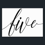 Numeração De Mesa Números de Tabela de Casamento - Tipografia de Lux<br><div class="desc">Tabela Número 5: Esta placa de número da tabela paisagem da caligrafia elegante luxuosa é definida em preto rico, mas você pode alterá-la para qualquer cor que você quiser apenas alterando a cor de fundo. **HOW TO CHANGE THE DESIGN COLOR (The word "RSVP")** 1) Clique no botão "Personalizar". 2) Clique...</div>