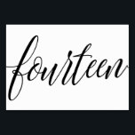 Numeração De Mesa Números de Tabela de Casamento - Tipografia de Lux<br><div class="desc">Tabela de Caligrafia Luxe Número 14 (Preto): Esta elegante placa de número da tabela de caligrafia é definida em preto rico, mas você pode mudá-la para qualquer cor que quiser apenas mudando sua cor de fundo!. **HOW TO CHANGE THE DESIGN COLOR (The word "RSVP")** 1) Clique no botão "Personalizar". 2)...</div>