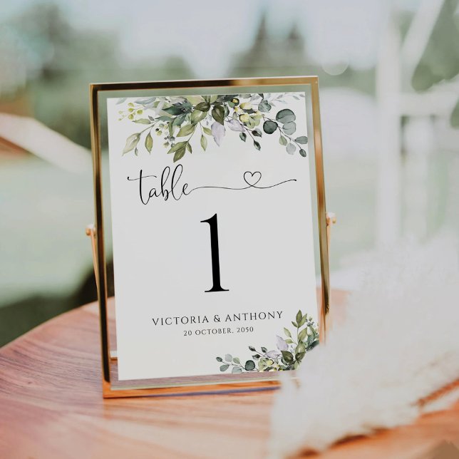 Numeração De Mesa Números de Tabela de Casamento Verde (Criador carregado)