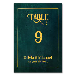 Numeração De Mesa Números de Tabela de Casamento Verde Escuro Vintag