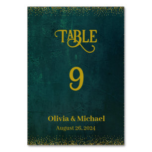 Numeração De Mesa Números de Tabela de Casamento Verde Escuro Vintag
