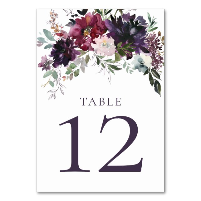 Numeração De Mesa Números de Tabela de Casamento Violeta Violeta Ros (Frente)