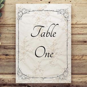 Numeração De Mesa Números de tabela de casamentos de rendas bordados