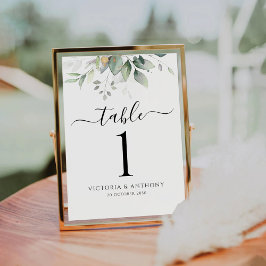 Numeração De Mesa Números de Tabela de Casamentos Eucalyptus Leaf Gr