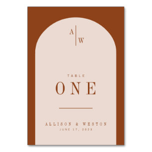 Numeração De Mesa Números de Tabela de Casamentos Laranja Queimada B