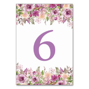 Numeração De Mesa Números de Tabela de Chás de Lavanda de Aquarela R
