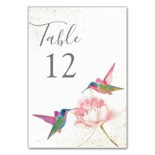 Numeração De Mesa Números de Tabela de Hummingbird Por Aquarela Flor