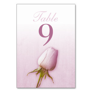 Numeração De Mesa Números de tabela de rosa solteiro de bud de  de 
