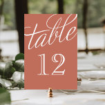 Numeração De Mesa Números de Tabela de Script Elegante Branco e Clay<br><div class="desc">Cartões simples e elegantes para números de tabela com uma letra de script de estilo caligráfico. Personalize cada cartão com os números da sua mesa para se adequar a qualquer casamento ou festa. Clique em Personalizar para alterar a fonte e a cor do número ou alterar a cor do plano...</div>