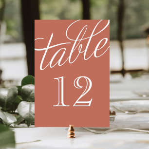 Numeração De Mesa Números de Tabela de Script Elegante Branco e Clay
