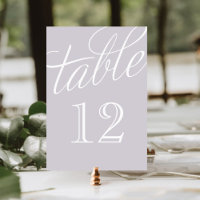 Números de Tabela de Script Elegante Branco e lava
