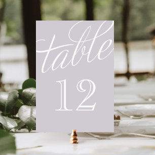 Numeração De Mesa Números de Tabela de Script Elegante Branco e lava