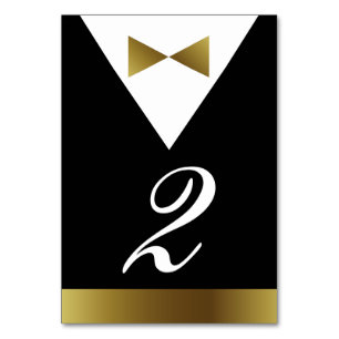 Numeração De Mesa Números de Tabela de Tuxedo Dourados e Pretos Fo