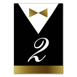 Numeração De Mesa Números de Tabela de Tuxedo Pretos e Dourados | Pa