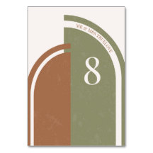 Números de tabela do arco de casamento Boho