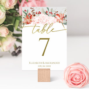 Numeração De Mesa Números de Tabela do casamento no inverno Aquarela